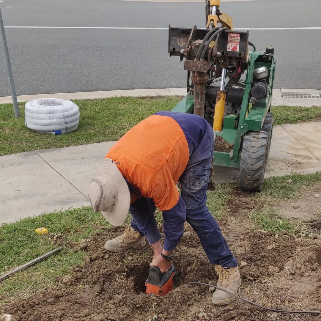 compaction with fence brackets on top for future decking to extend from the front porch out the entire area