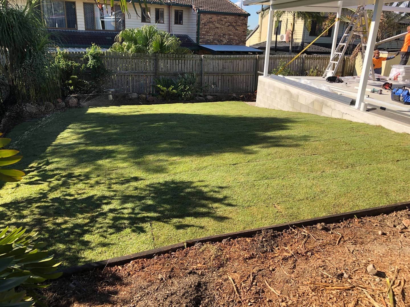 Irrigation and turfing. at Jamboree Heights Queensland