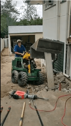 Small machine incredible power. Our Kanga is so versatile it made this solid concrete coloum with 4 Rio bars come down with ease 02