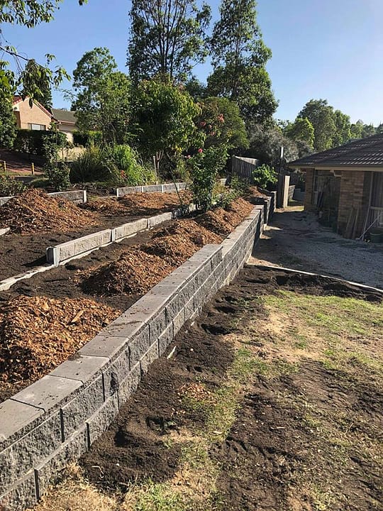 Double Decker garden beds top soiled and mulched