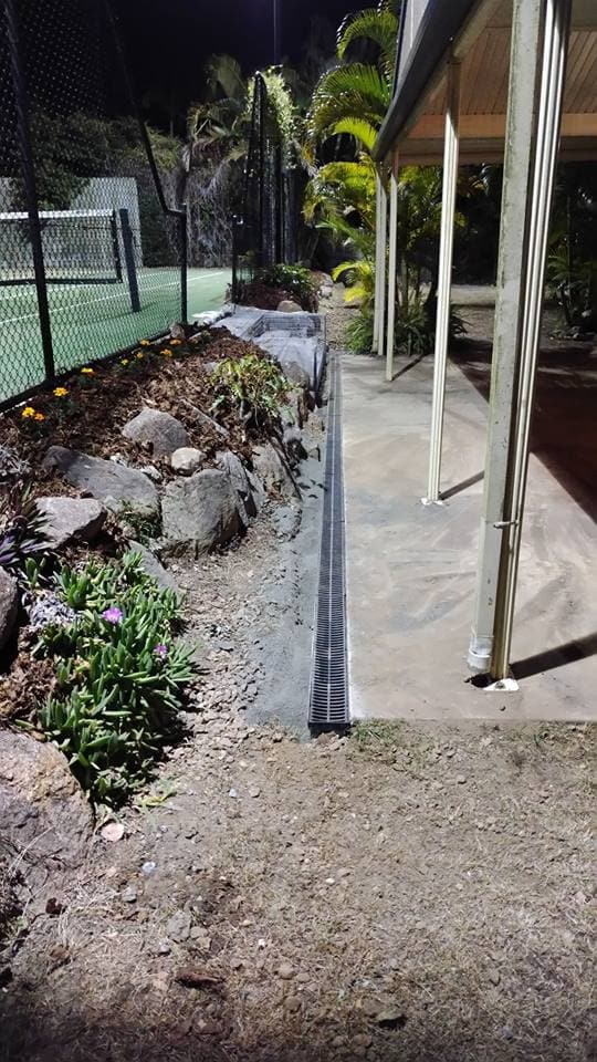 Steven from Bellbowrie had an ugly entrance to his tennis court and flooding issues with the water run off