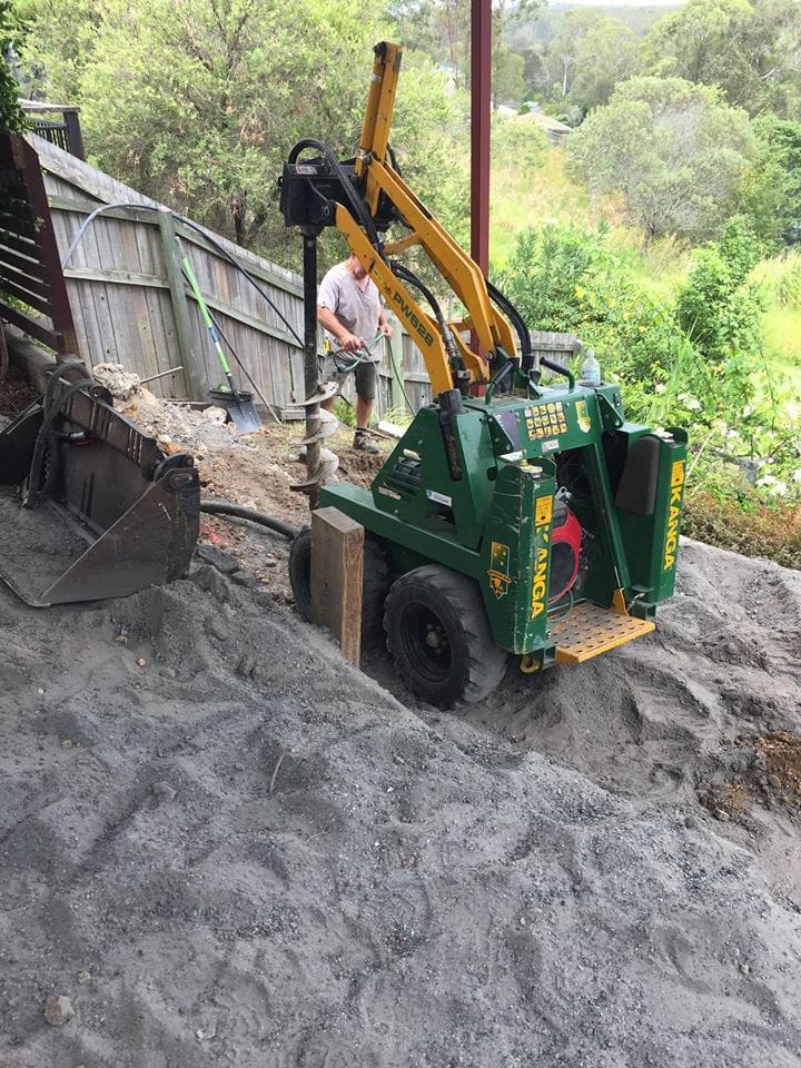 Working on a cliffs edge. This property was stepped down over levels on a very steep slope 01