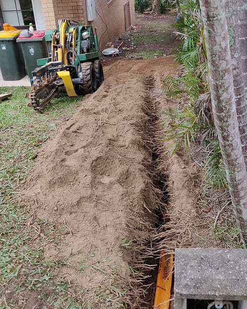 Electrical cable trench.