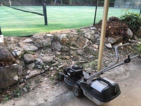 Steven from Bellbowrie had an ugly entrance to his tennis court and flooding issues with the water run off