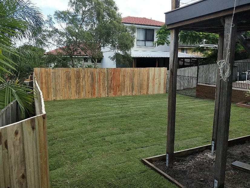 Fencing retaining earthmoving and turfing. View 1 1