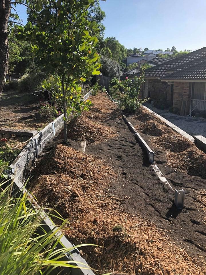 Double Decker garden beds top soiled and mulched