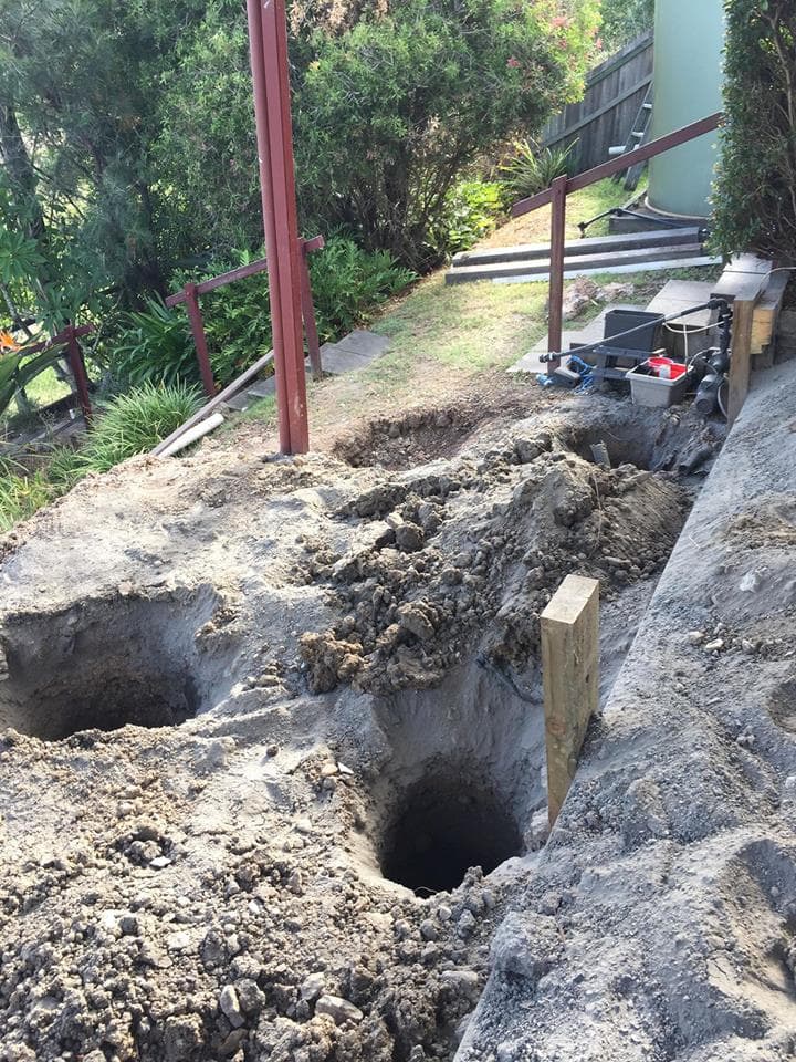 Working on a cliffs edge. This property was stepped down over levels on a very steep slope 02