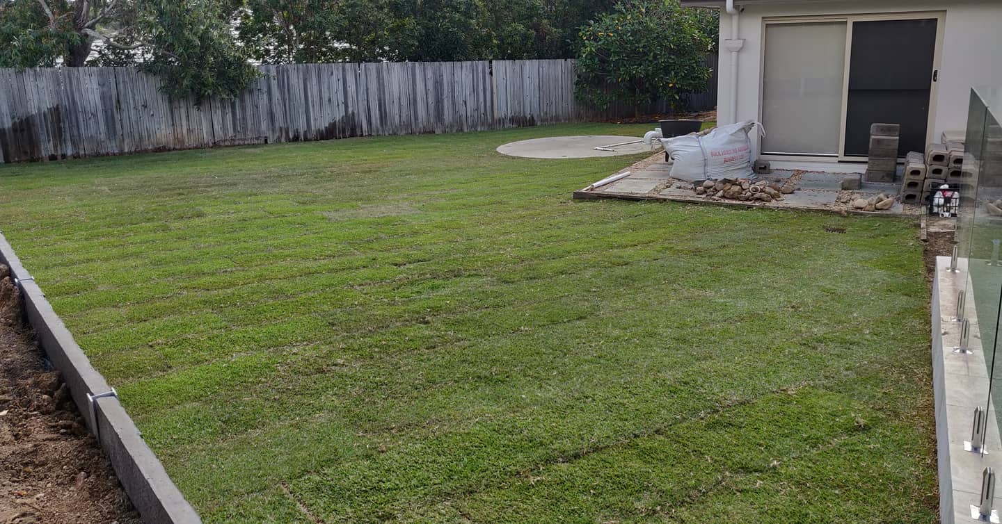 Irrigation and returf at Moggill, Queensland.