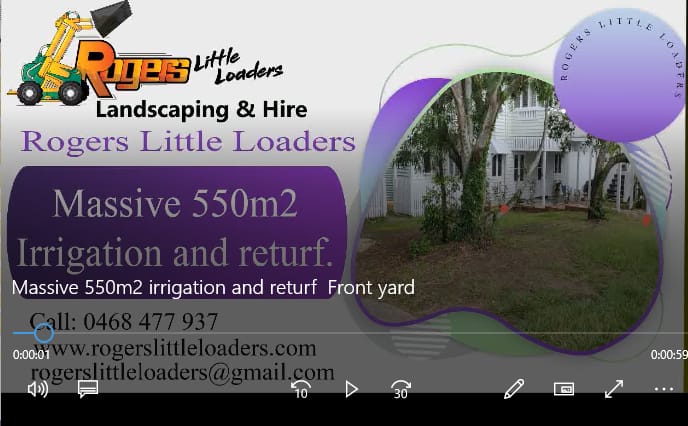 Massive 550m2 irrigation and returf. Front yard VideoImage