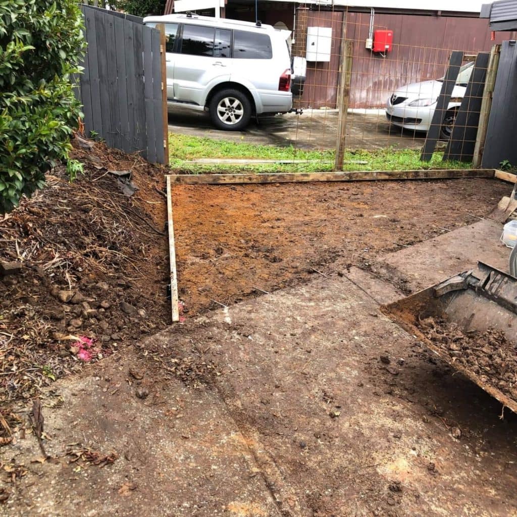 Concrete slab driveway extension Rogers Little Loaders offers