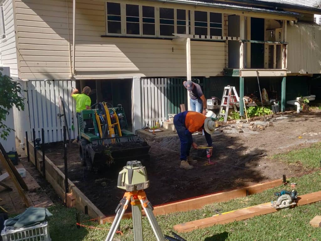 Concrete slab for above ground pool Rogers Little Loaders