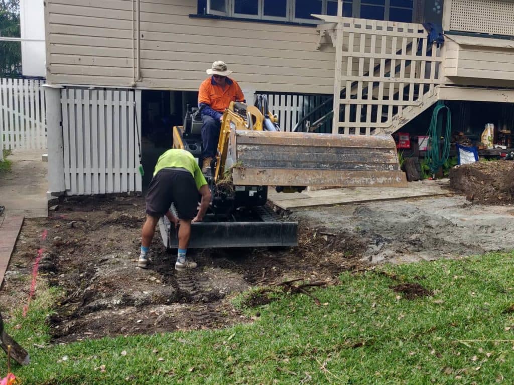 Concrete slab for above ground pool Rogers Little Loaders