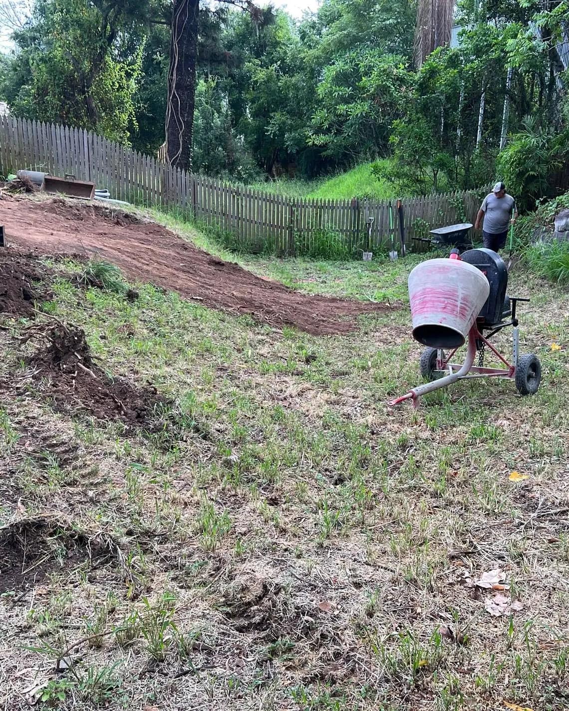 Block retaining wall, backyard level and turf