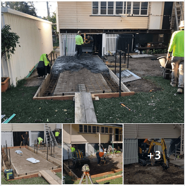 Concrete slab for above ground pool Rogers Little Loaders