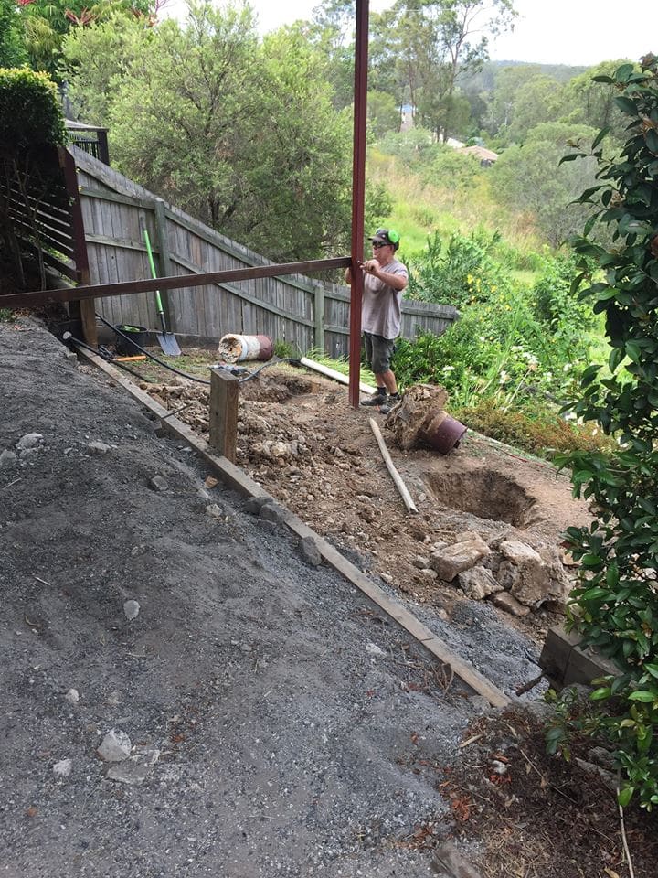 Working on a cliffs edge. This property was stepped down over levels on ...